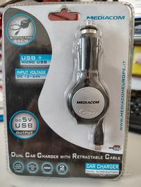 caricabatterie cellulare da auto USB e microusb