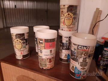 6 Bicchieri Pubblicitari CAMPARI Vintage