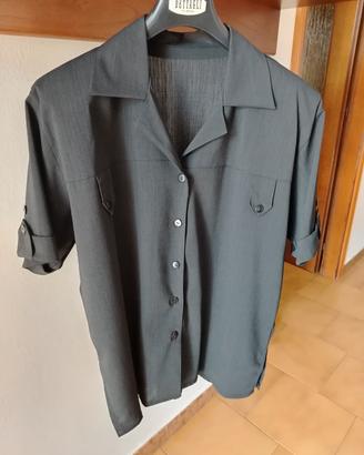 Camicia donna maniche corti nera taglie forti
