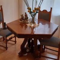 Tavolo allungabile esagonale in legno