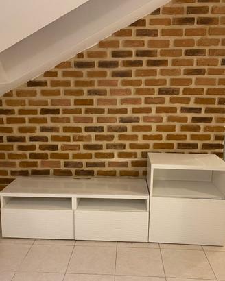 Mobile TV Ikea Bestå bianco con frontali SELSVIKEN