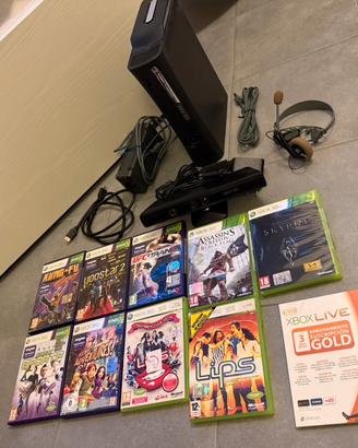 Xbox 360 Elite + Kinect + 9 giochi + Xbox live 3m