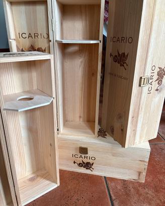 4 scatole legno Vuote! Porta bottiglie o altro uso