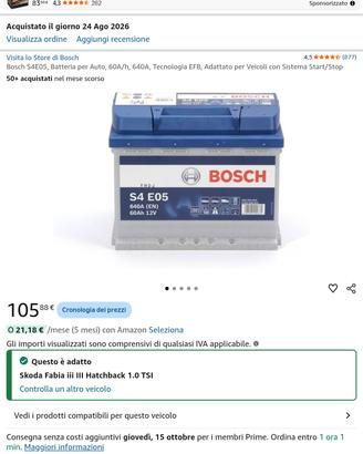 Batteria EFB Bosch