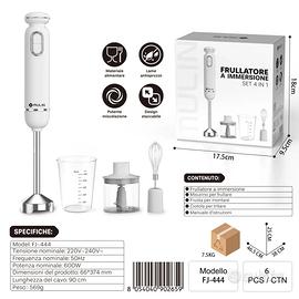 Frullatore a Immersione 600W Set 4in1 Mulin
