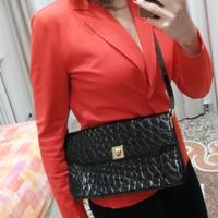 borsa vintage vero coccodrillo nero