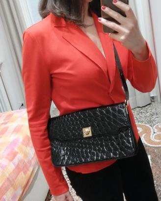 borsa vintage vero coccodrillo nero