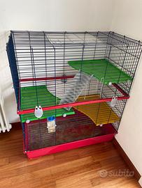gabbia grande  per conigli nani 3 piani