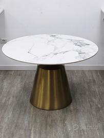 tavolo tondo in pietra sinterizzata 