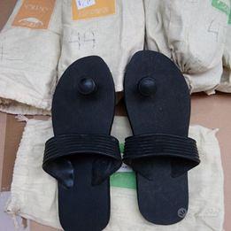 Ciabatte samurai da uomo, in gomma, colore nero