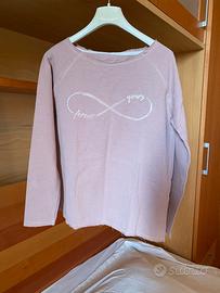 Felpa Blue Motion S scollo a barca rosa antico