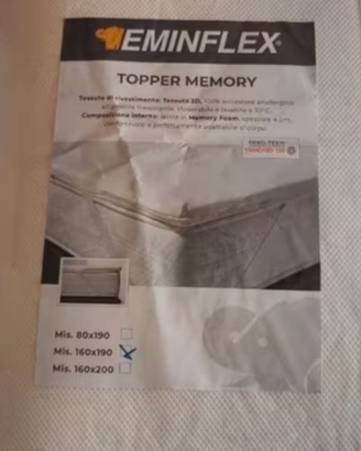 Topper memory Eminflex per materasso 160/190