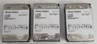 3 HDD WD 14TB modello WD140EDFZ