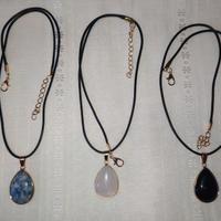 Collana con pietra dura naturale a goccia a scelta