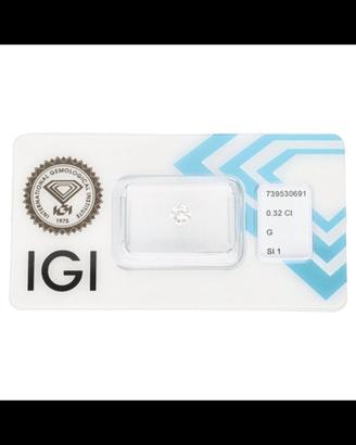 Diamante naturale IGI 0,32 ct-colore G- purezza S1