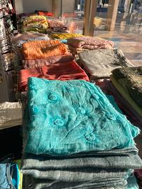 STOCK LOTTO sciarpe cotone seta lino 2 euro l'una