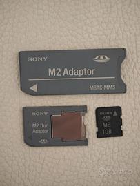 M2 Memory Stick 1 Gb Sony con adattatori