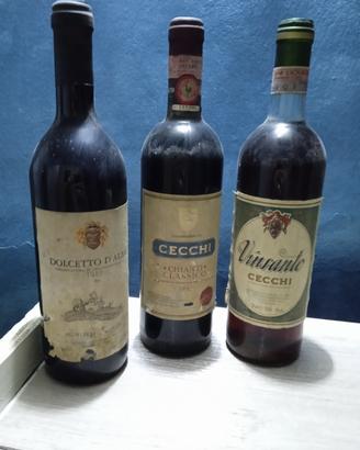 Lotto 3 Bottiglie Vintage Cecchi
