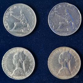 ITALIA. Lotto di 4 Monete 500 Lire D'argento