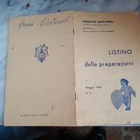 Edizione rara'65 listino Farmacia Sant'Anna Genova