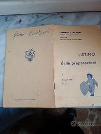 Edizione rara'65 listino Farmacia Sant'Anna Genova
