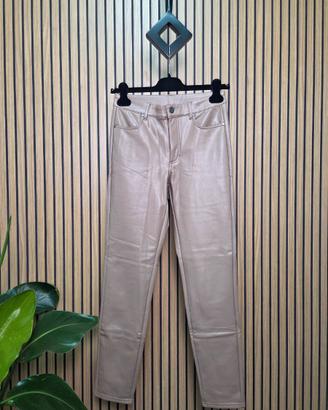 Pantaloni termici effetto spalmato in ecopelle