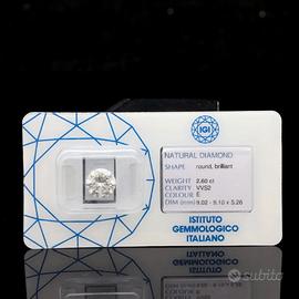 IGI DIAMANTE NATURALE NON TRATTATO  2.60 CT