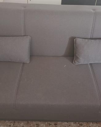 Divano Letto 3 Posti con Contenitore, Grigio Scuro