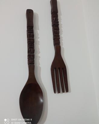 posate giganti in legno 