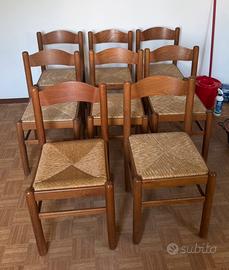 Set 8 sedie in legno