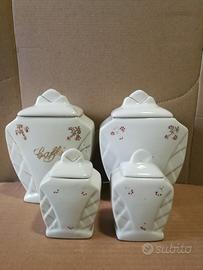 Set 4 contenitori in porcellana vintage