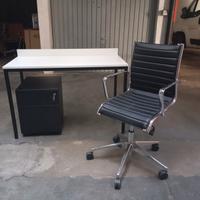 Scrivania+cassettiera+Sedia + Mini Tavolo+Mensole