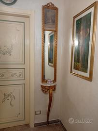 consolle in foglia oro