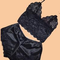 Pigiama notte donna nero in pizzo – Top + shorts