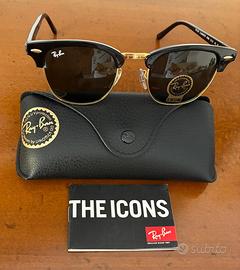 Ray-Ban Clubmaster RB3016  Nero/Oro  Lenti  Verdi