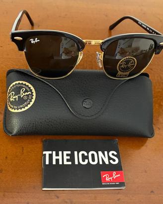 Ray-Ban Clubmaster RB3016  Nero/Oro  Lenti  Verdi