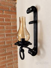 6 lampade da parete rustica in ferro battuto