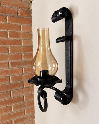 6 lampade da parete rustica in ferro battuto