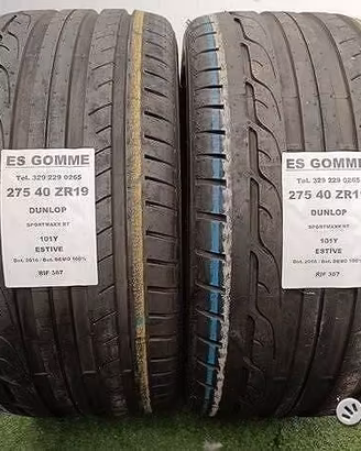 2 gomme 275 40 19 DUNLOP 100% BAT. RIF367