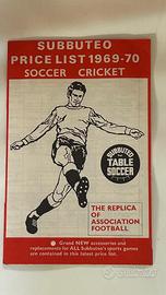 Subbuteo catalogo/price list 1969-70
