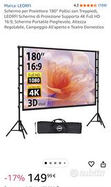 Schermo proiettore 180”