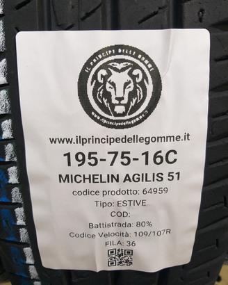 2 GOMME 195 75 16C MICHELIN A64959