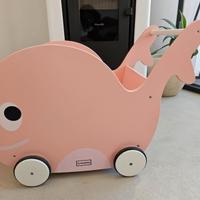 Balena porta giocattoli carrello