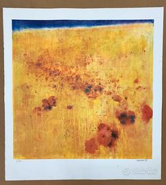 Litografia Renzo Vespignani “campo di papaveri”