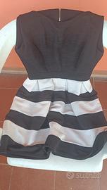 vestito donna a strisce nero e bianco