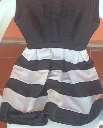 vestito donna a strisce nero e bianco