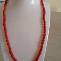 collana vintage corallo di Sciacca e oro 18 