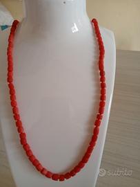 collana vintage corallo di Sciacca e oro 18 