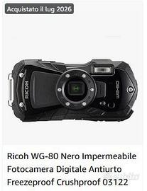 Ricoh WG-80 (Luglio) + 2 batt + caricatore ext.!