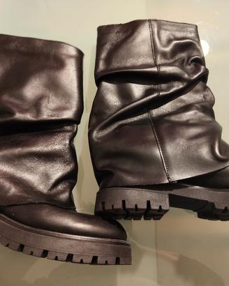 stivaletto nero vera pelle Kammi